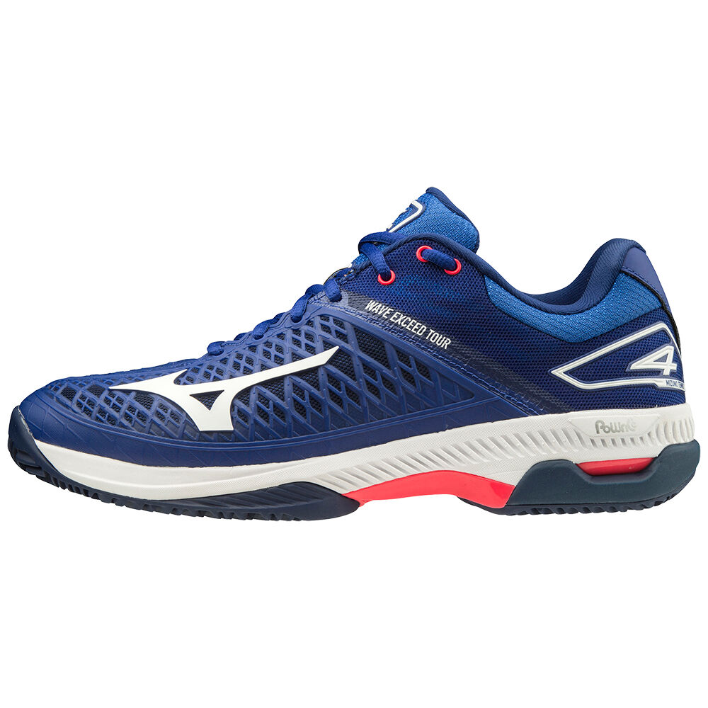 Mizuno Men's Wave Exceed Tour 4 Cc Tennis Shoes Blue/White/Pink (61GC207720-JCX)